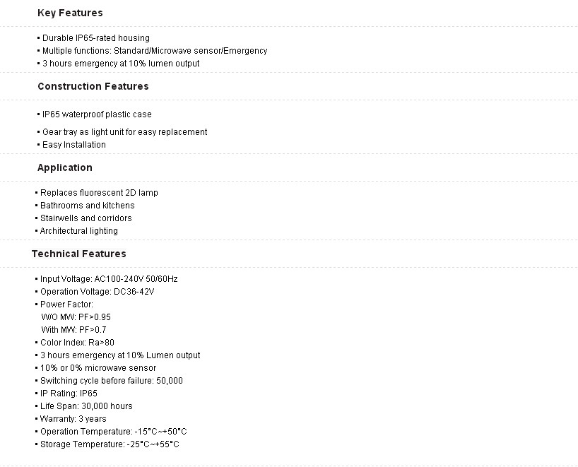 Nature Color Motion Sensor Bulkheads Ceiling Light IP54