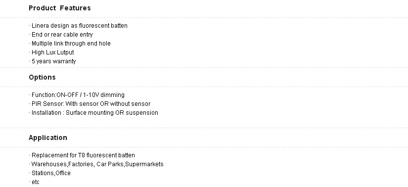 Multiple link led linear light for office
